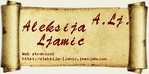 Aleksija Ljamić vizit kartica
